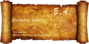 Bodoky Atala névjegykártya